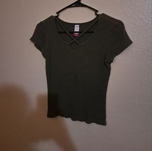 Cute Green crop top (criss cross design)